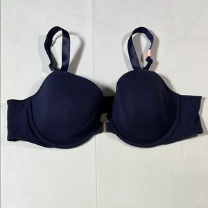 Cacique Navy Blue Bra front snap underwire size 44B New